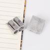 Creative Aluminum Alloy Double Hole Bevel Pencil Sharpener for Primary School Supplies