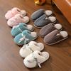 Autumn Winter Large Size Thick Bottom Indoor Cotton Slippers Casual Velvet Fur Cotton Shoes Women Warm Anti Slip Slippers 36-41