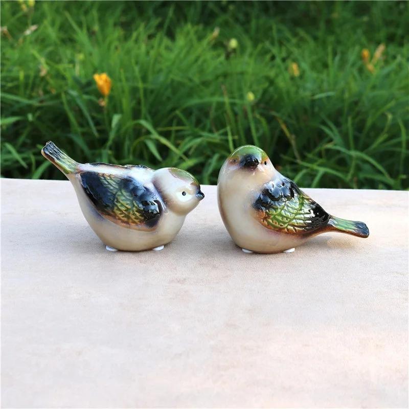 Porcelain Couple Bird Figurine Ceramic Birdie Lovers Miniature Decoration Craft Ornament Valentine's Day Gift for Wedding Favors
