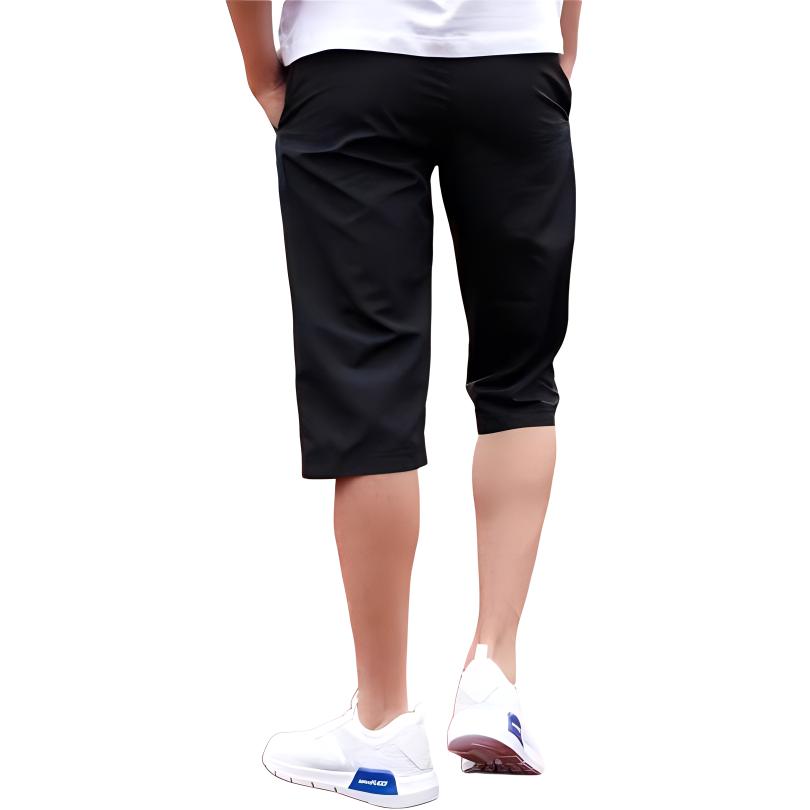 Li Ning Solid Color Loose Fit Three Quarter Casual Pants Men Bottoms Black AKQU435-1