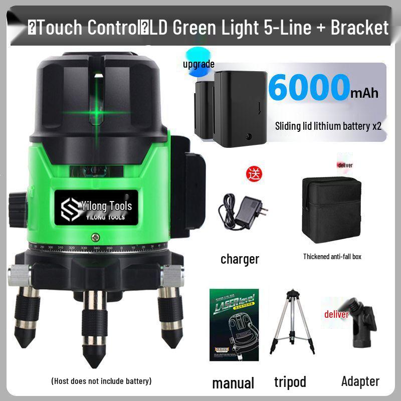 High-Precision Outdoor Laser Level with Infrared, Green, and Blue High-Brightness Beams - 2, 3, and 5-Line Automatic Leveling
