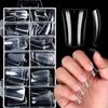 120Pcs Clear Duckbill Nail Tips, Full Cover False Nails for Y2K Manicure Salon