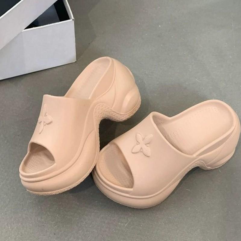 Fashion Shevaluse Thick Heel Slippers for Women Summer Outdoor New Fashion Thick Bottom Sandals Comfort Slip-On Shoes Soft House Slides