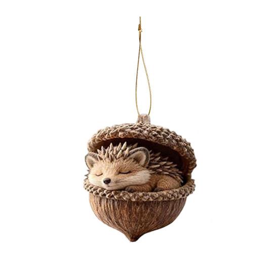 Pine Cone Animal Charm Easy to Hang Acrylic Christmas Hanging Decoration with Festive Theme Bright Color Animal Ornament