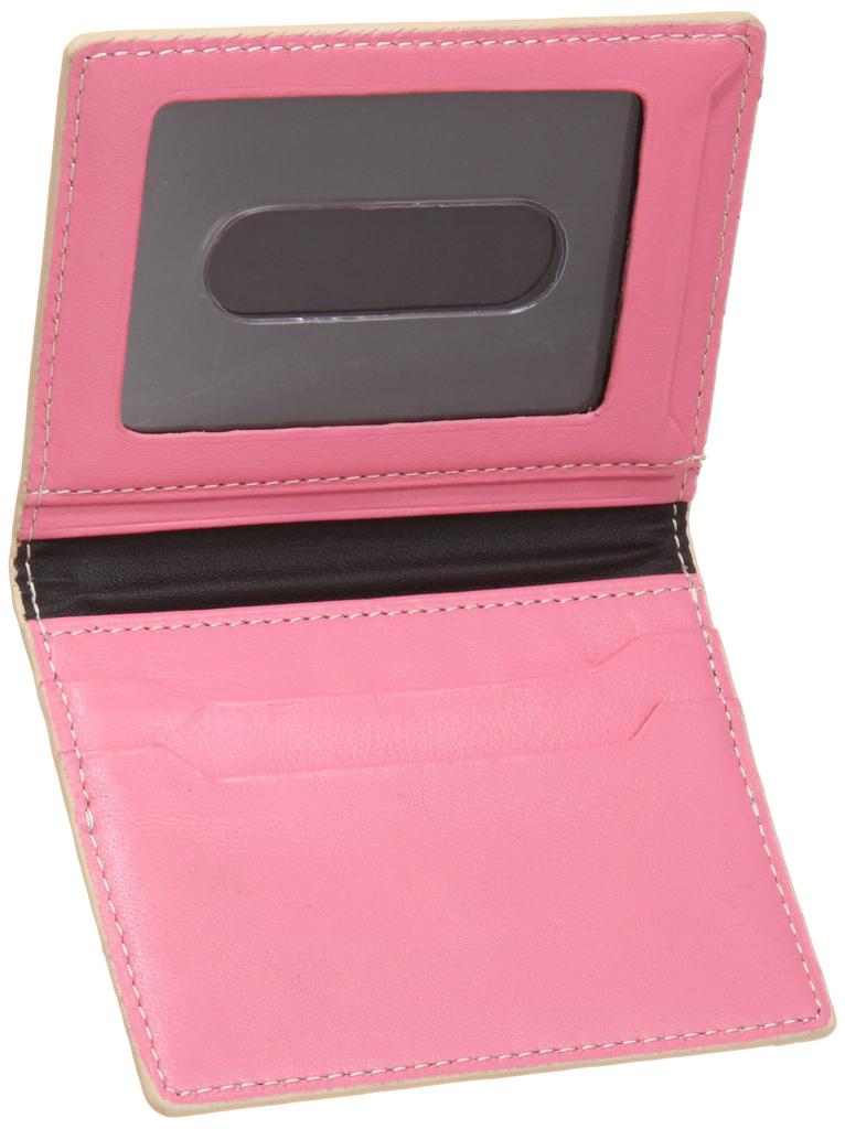 [Kanaza Yaichi 961] Colored Leather Two-Sided Pass Case, Unisex, Pink