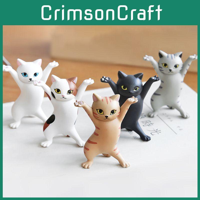 Adorable Cats Pen Holder Doll Ornament With Durable Plastic Earphone Support Stand For Airpods