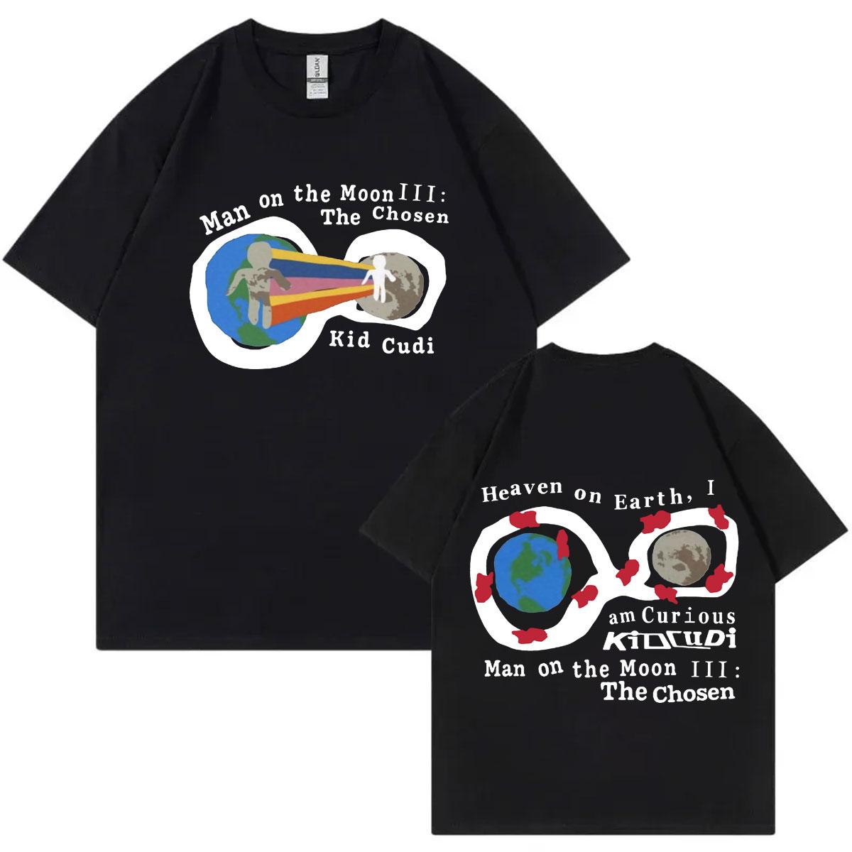 

Rapper Kid Cudi Album Man on The Moon III The Chosen Graphic T Shirts Unisex Fashion Hip Hop Tshirt Casual Comfort Loose Tees 4XL