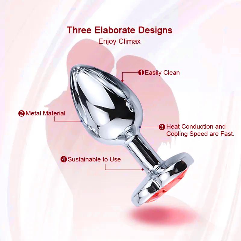 3 Size/set Metal Anal Plug Butt Plug Sex Toy Butt Toy For Women Men Couples Adult Game Masturbator Anal S/M/L Diamond Sex Shop