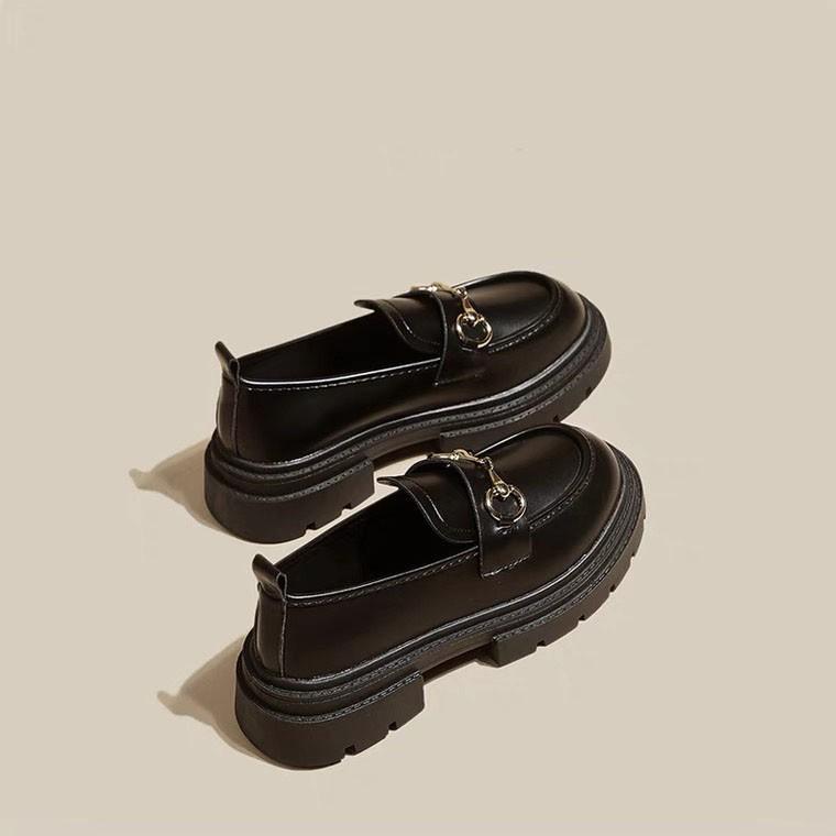 Platform women's single shoes, small leather shoes jk shoes 2026 autumn new British retro metal mouth student soft sole