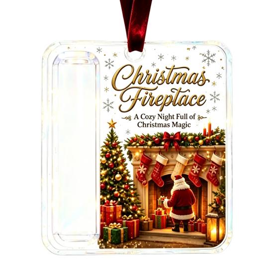 Decorative Cash Holder for Christmas Acrylic Money Ornament, Gift Hanging Decor with Ornament Tree Festive Pattern, Pendant Surprise Giving,