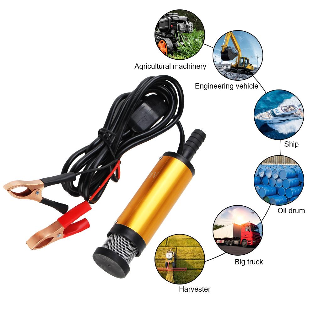Mini Aluminum Alloy Shell Fuel Transfer 12V/24V For Pumping Diesel Oil Water Submersible Car Electric DC Refueling Pump