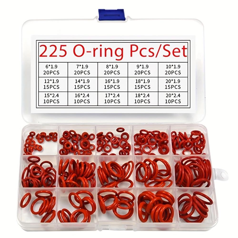 225PCS Oil-Resistant O-Ring Seal Set Heat-Resistant Rubber O-Ring Seal  Automotive Repair