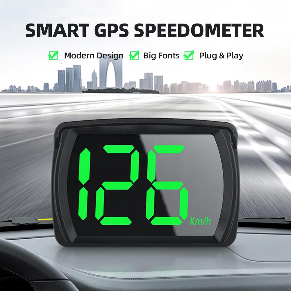 New GPS HUD Speed Display Digital Speedometer Plug and Play Big Font KMH MPH Car Accessories for All Cars Universal