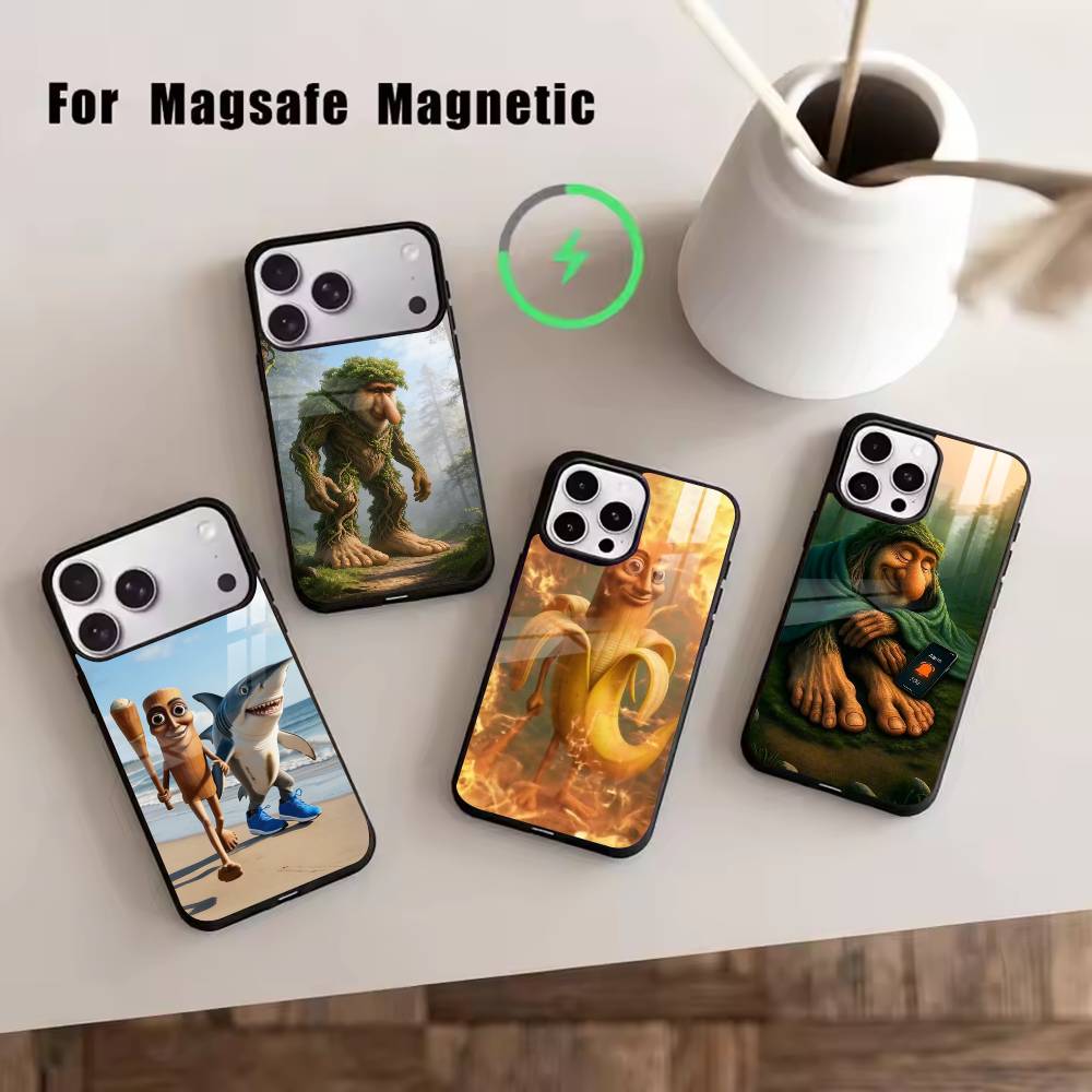 Tung Sahur Tralalero Tralala -lala Phone Case For iPhone17,16,15,14,13,12,11 Plus,Pro Magnetic with Magsafe Wireless Charging