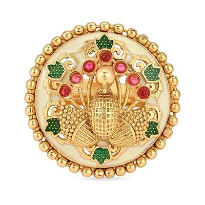 Gold Plated Traditional Design Comfort Fit Finger Ring For Women & Girls