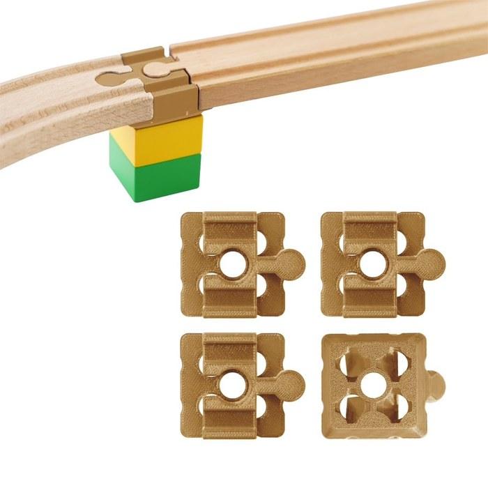 Digibase BRIO/DUPLO Combination Rail Set (4 pieces) Brown 19161