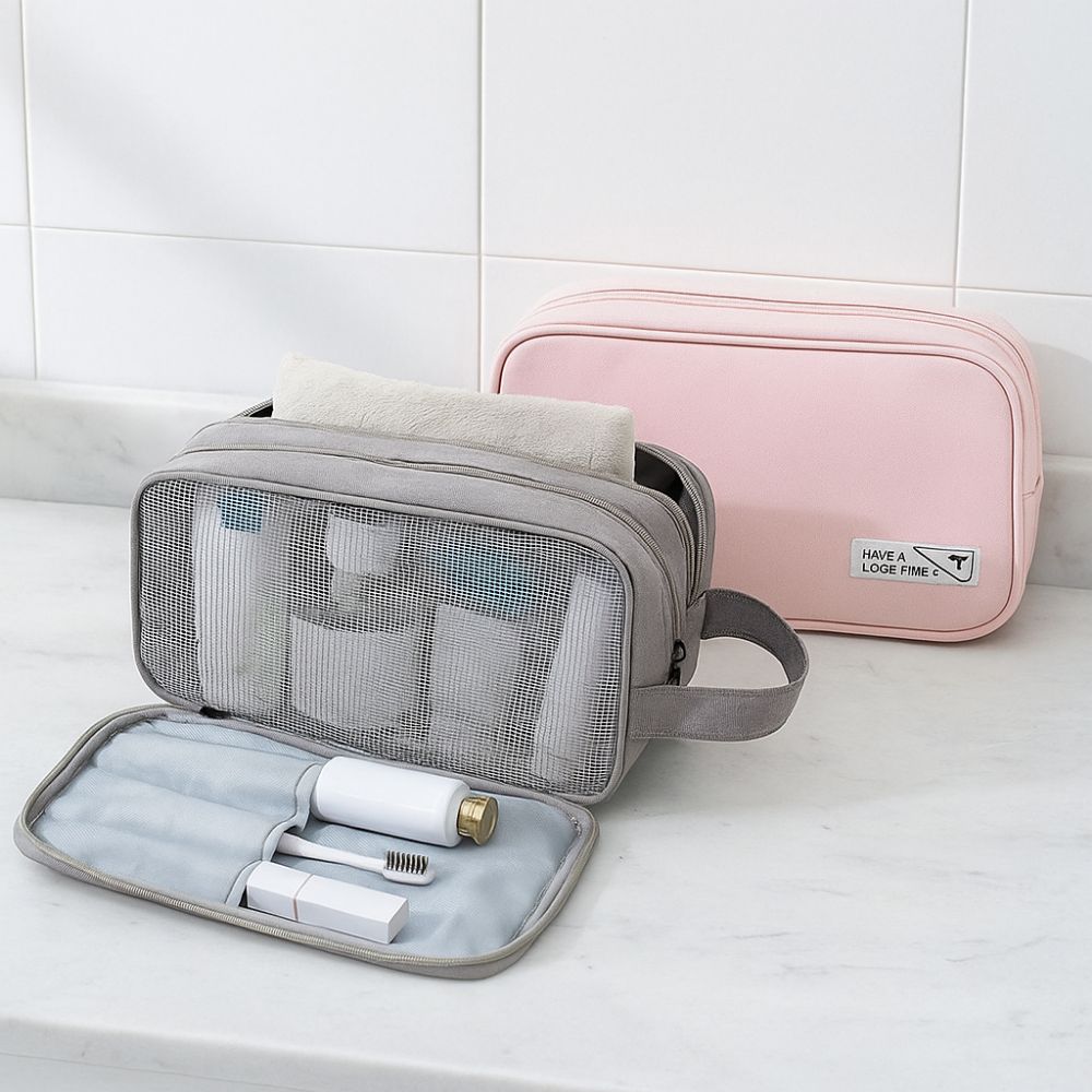Large Capacity Travel Makeup Bag Dry Wet Separation Beauty Wash Pouch  Bathroom Organizer
