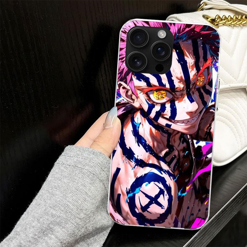 Akaza Demon Slayers Coque pour iPhone 13 12 Mini 11 Pro Max Housse de Téléphone Souple X XS XR 7 SE 8 Plus 6 6S 5 5S Silicone Noir Capa