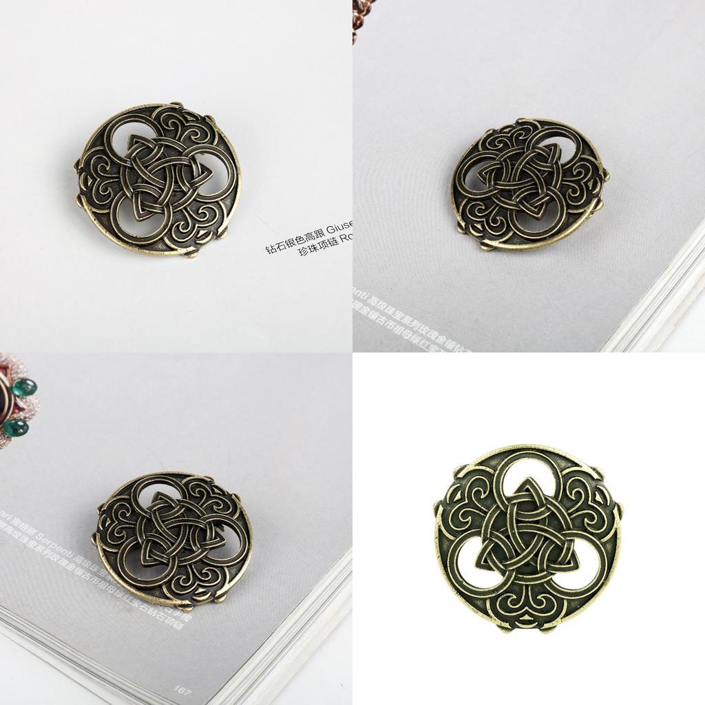 Celtic Knot Brooch With Electroplated Finish For Casual Daily Wear