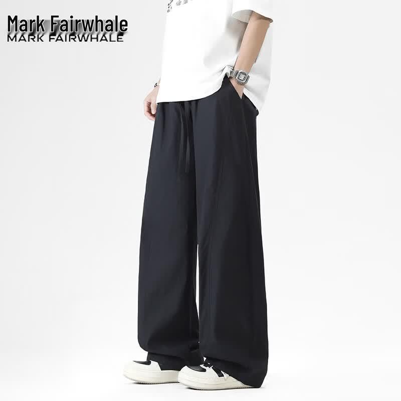Mark Fairwhale Men s Summer Ice Silk Loose Straight Leg Casual Pants 2XL