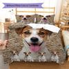 Pościel z wzorem Jack Russell Terrier Zestaw kołdry Poszewka na kołdrę Poszewka na poduszkę Dekoracja domu Prezent (1 * poszwa na kołdrę + 2 * poszewki na poduszki, bez rdzenia)