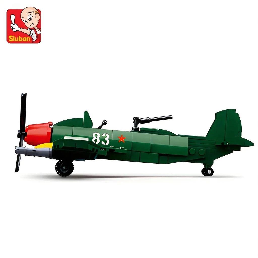 170pcs Sluban 0683 WW Il Military Attack Aircraft Model Building Block Toys Children Diy Bricks Toy Gift