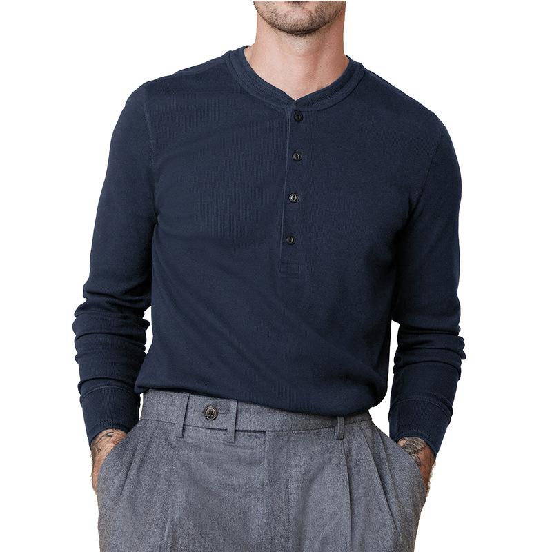 

Men s Long Sleeve Henley Shirt S хакі