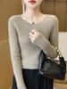Retro Four-Thread Knit Sweater - Women's Round Neck Top for Autumn/Winter
