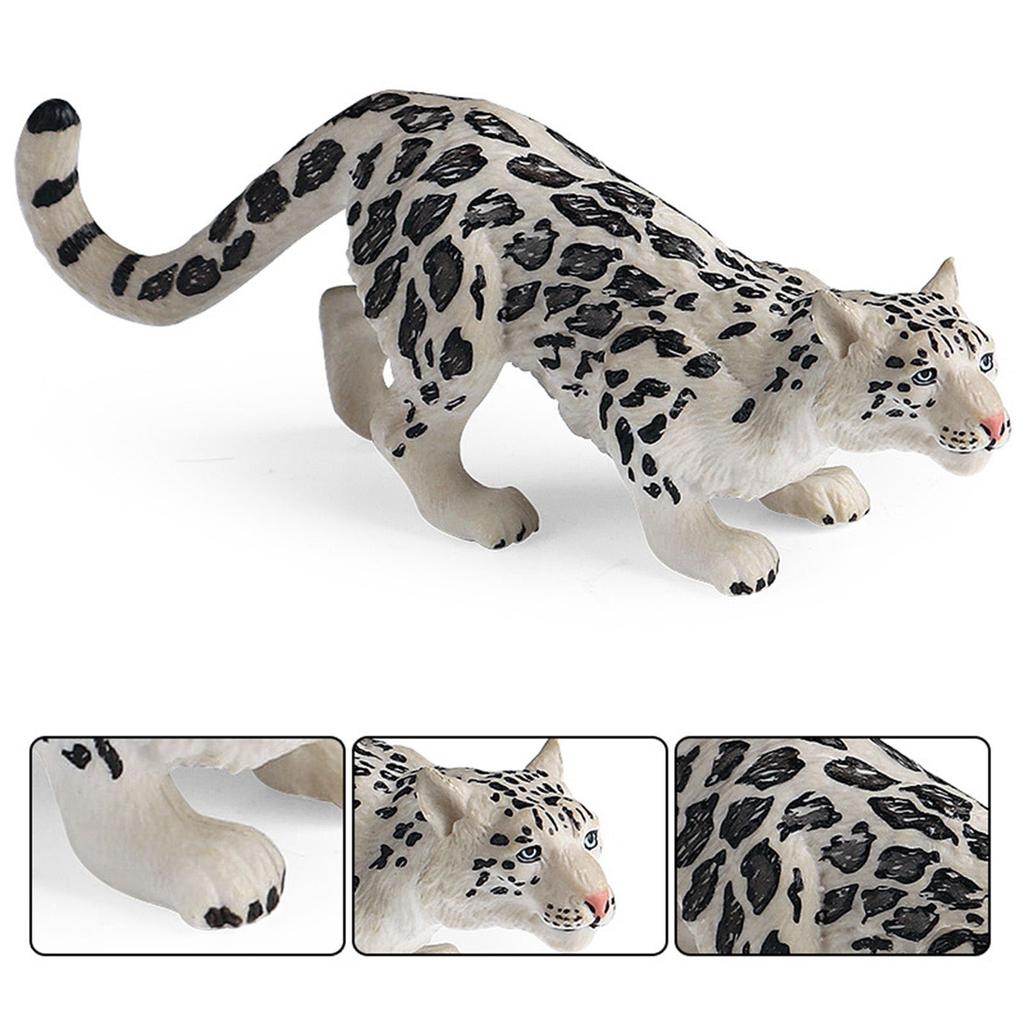 Schneeleoparden-Modell, realistische Schneeleoparden-Statue, Pantherfigur, Geschenkidee für Naturliebhaber und Sammler