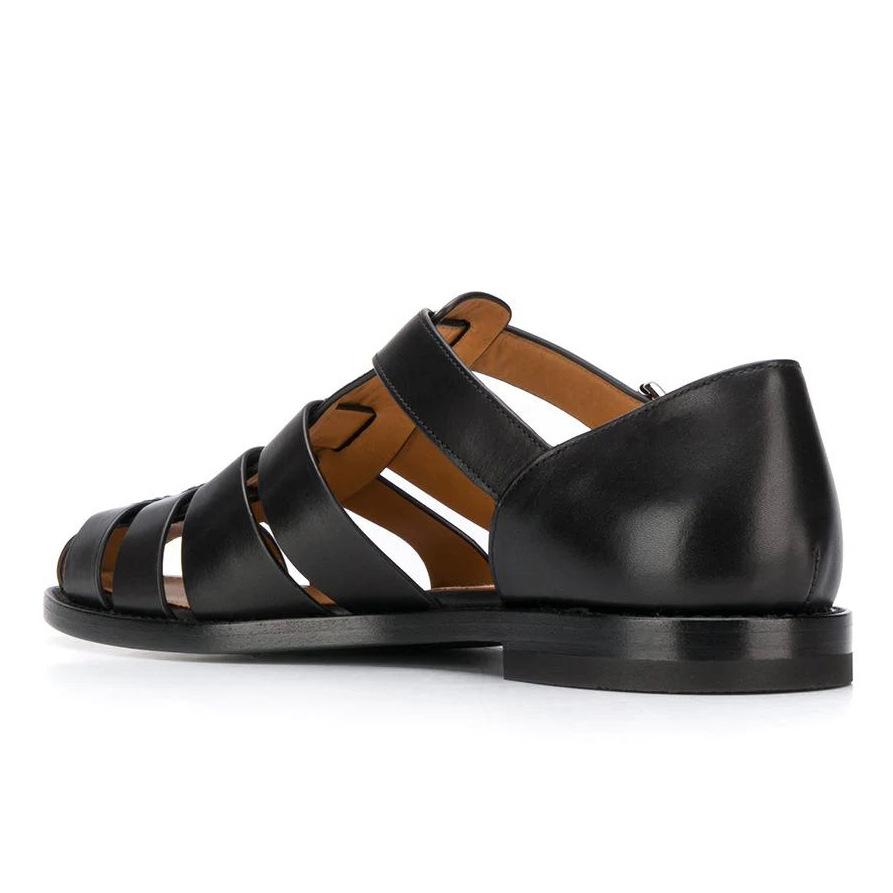 Leather Business Breathable Hollow Bag Head Leather Sandals Trend Breathable Casual Hole Shoes Men'S Roman Sandals