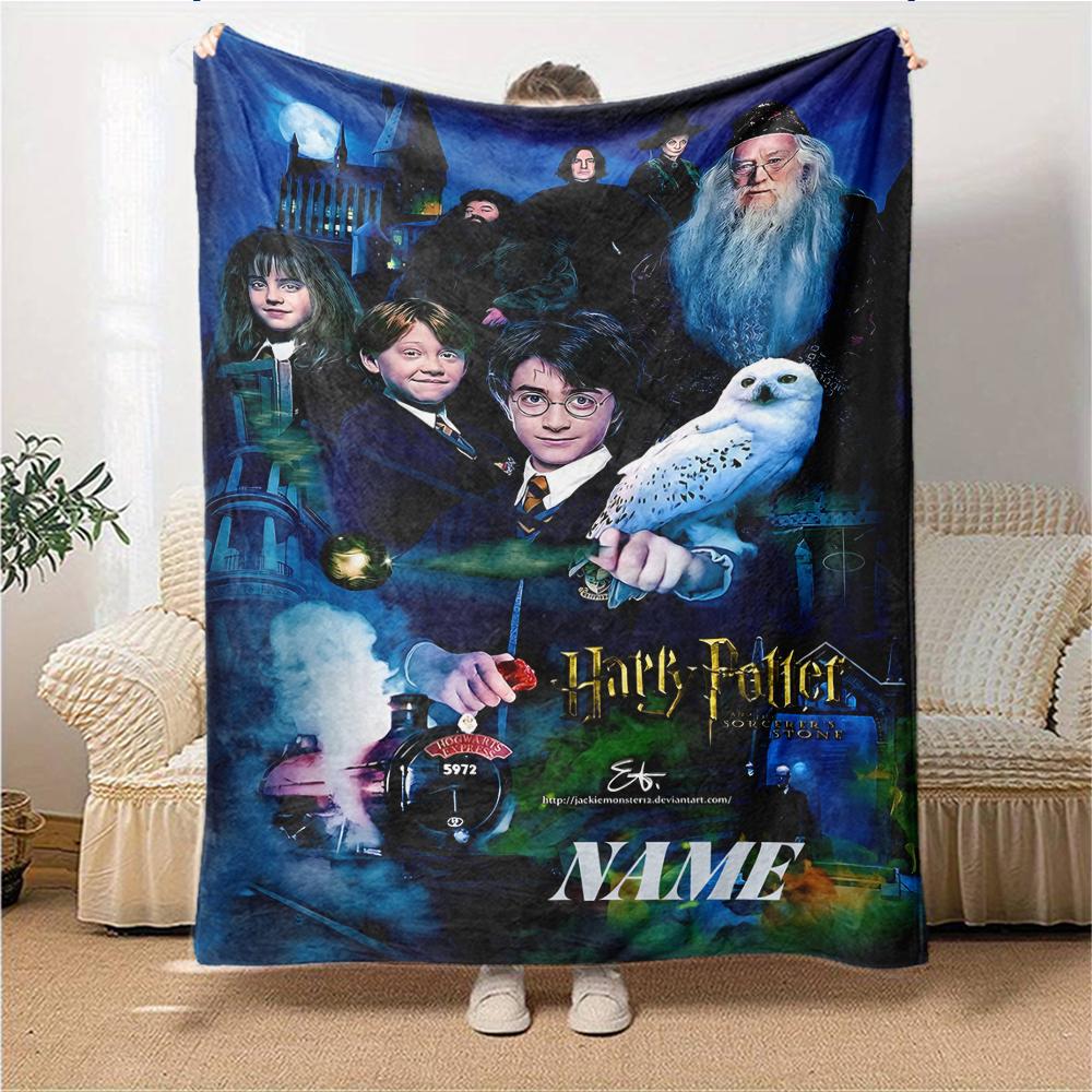 Custom Name Harry Potter Adventure blanket for Couch & Bed, Plush Cozy Fuzzy Blanket Super Soft & Warm Blankets for Fall and Winter. 090894
