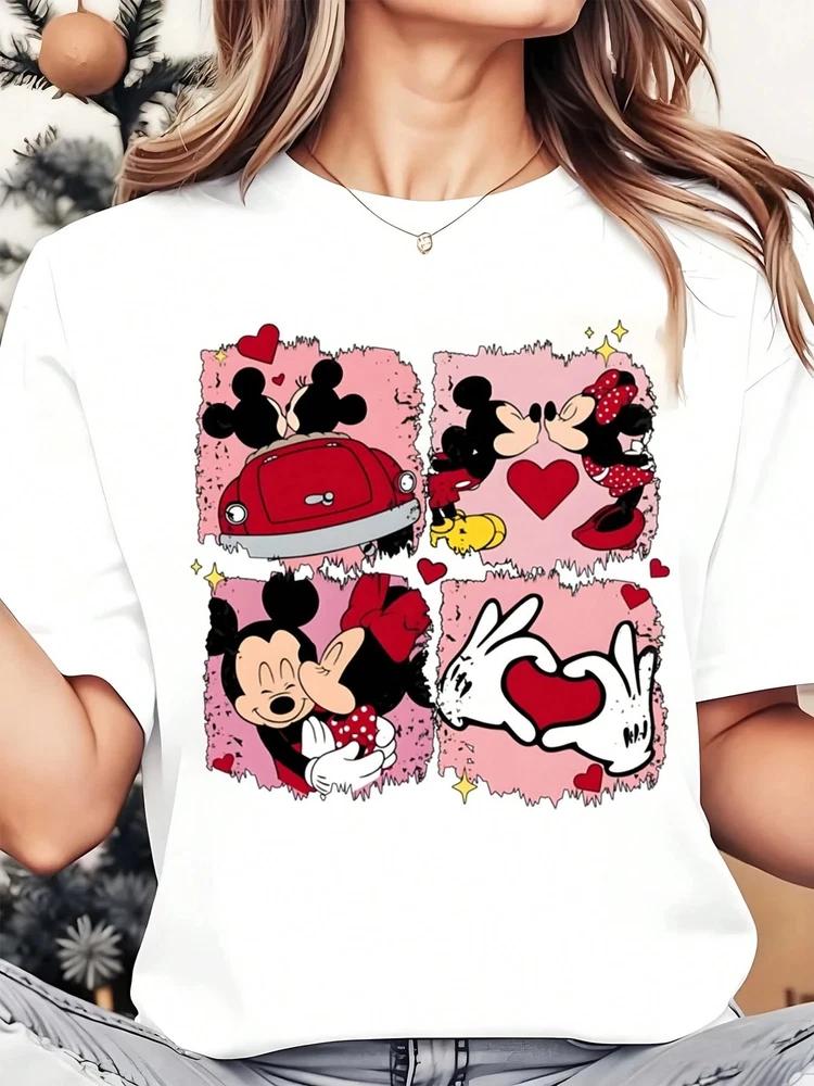 Tshirt Mickey Minnie Love Heart Car Unisex 4 S