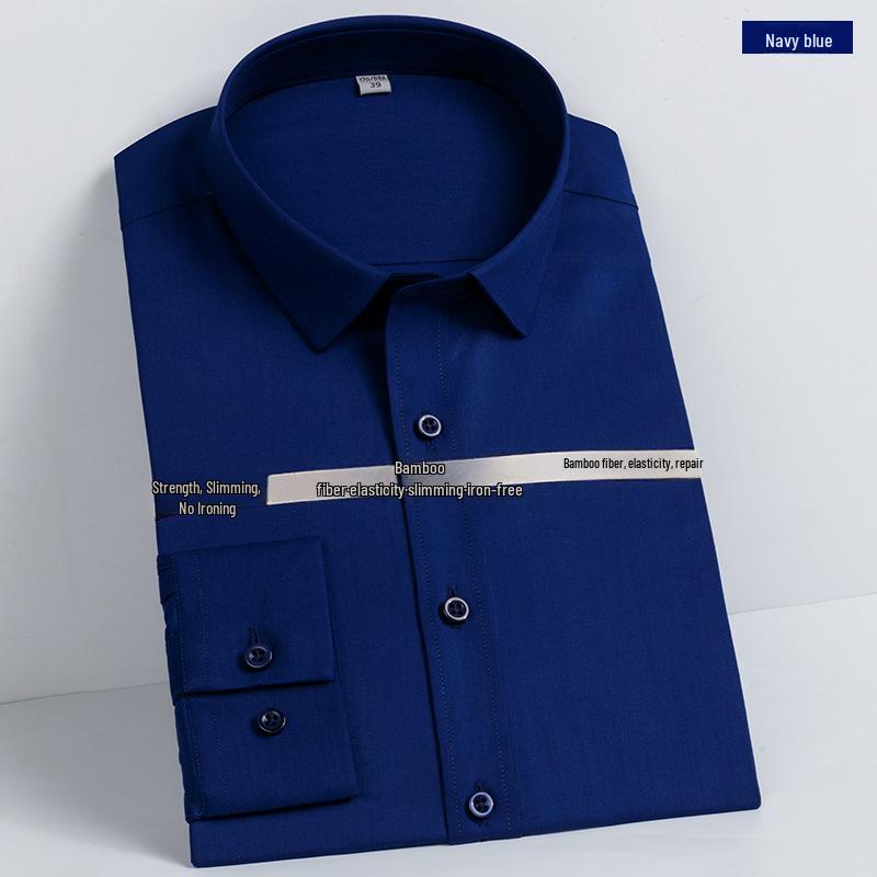 Men's Long-Sleeve Non-Iron Cotton Bamboo Shirt