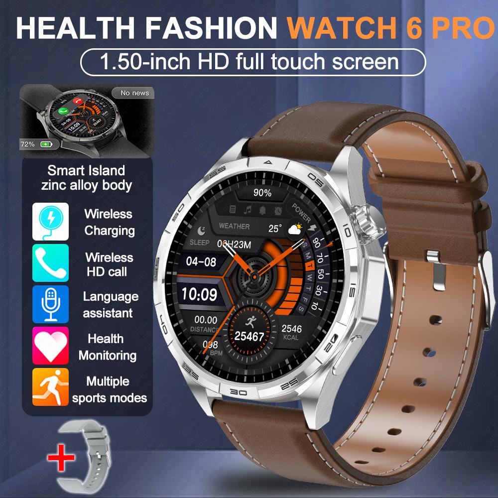 2026 New Watch 6 Pro Outdoor Sports Smart Watch Men 1.50” HD Screen GPS Track Tracking Altimeter Pressure Heart Rate Smart Watc