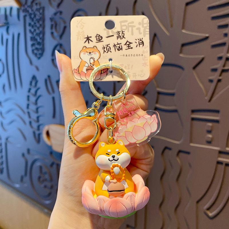 

Кукла-капибара, брелок, мультяшная резиновая сумка-панда, подвеска, милая, удачи, серия лотосов, три цветка, кошка, подвесной подарок