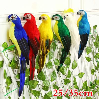 25/35 cm Handgemachte Simulation Papagei Kreative Feder Rasen Figur Ornament Tier Vogel Garten Vogel P