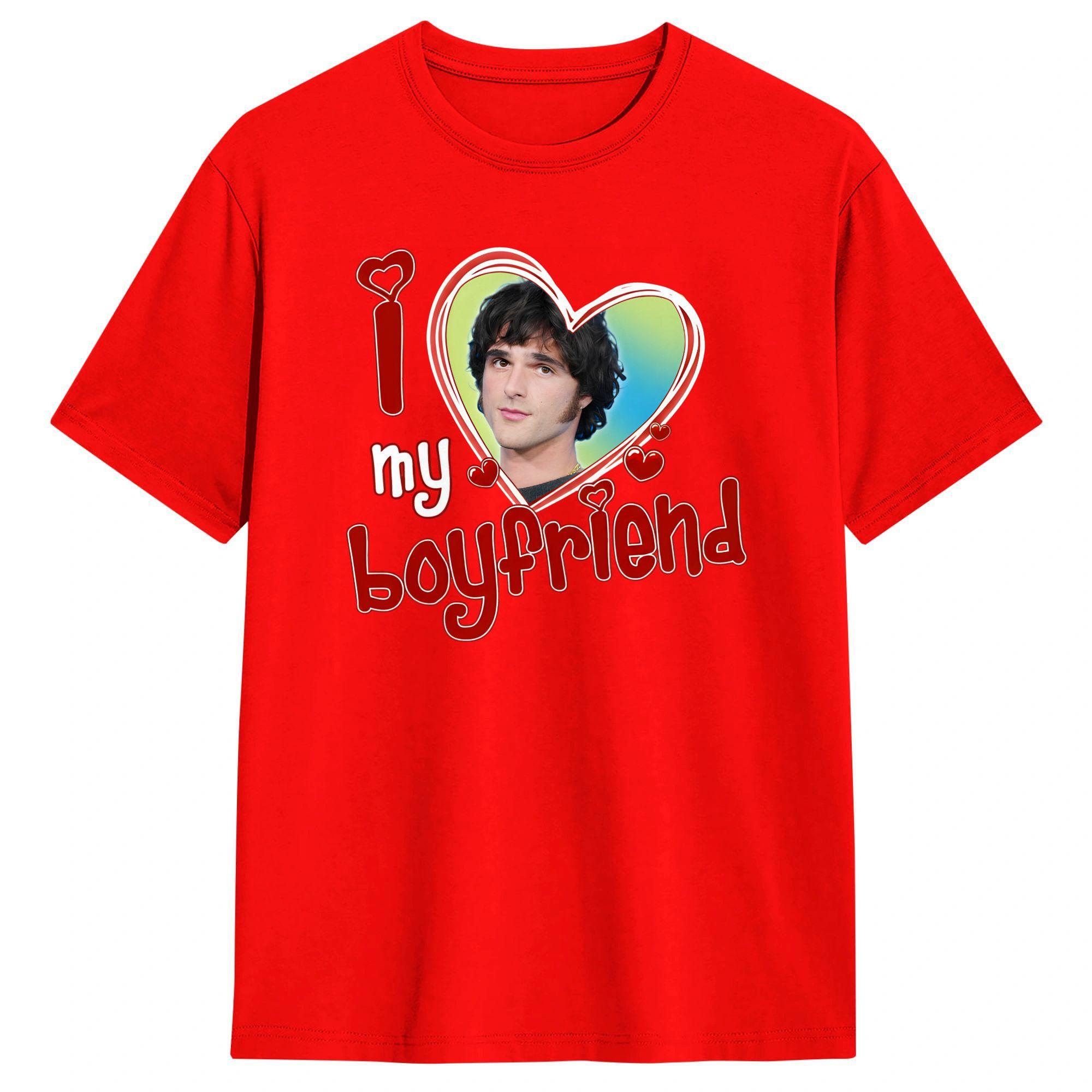 Unisexs T Shirt I Love My boyfriend Jacob Elordi T Shirts Hippie Beach Tee Shirt YK Funny Cotton Clothing Gift S