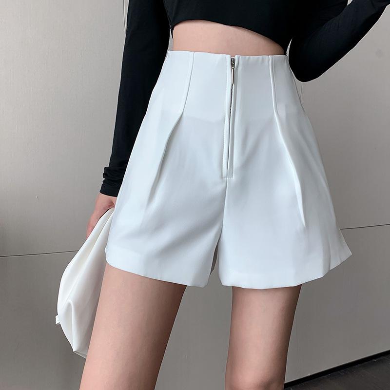 

Женские шорты А-силуэта с широкими штанинами и высокой посадкой 2025 - Стройнящий, свободный летний дизайн XS белый