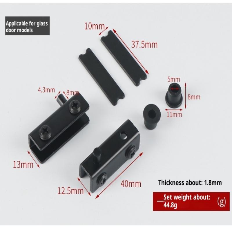 1 Set Easy Installation With No Drilling Needed Stainless Steel Glass Door Hinges Suitable For 5~6Mm Glass Pack Of 2