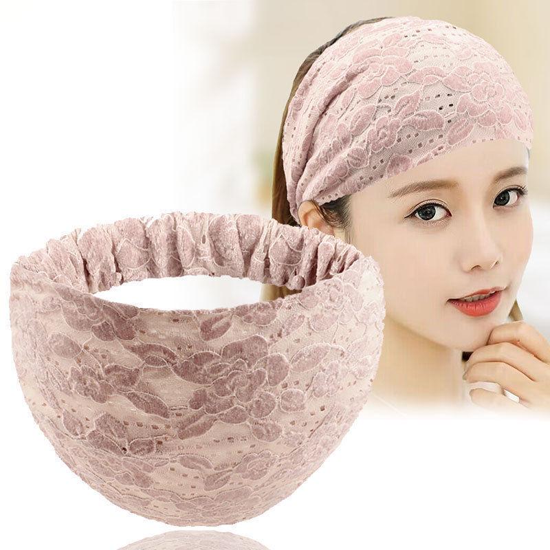 Sweet Versatile European & American Lace Headband: Wide Hair Net Headscarf