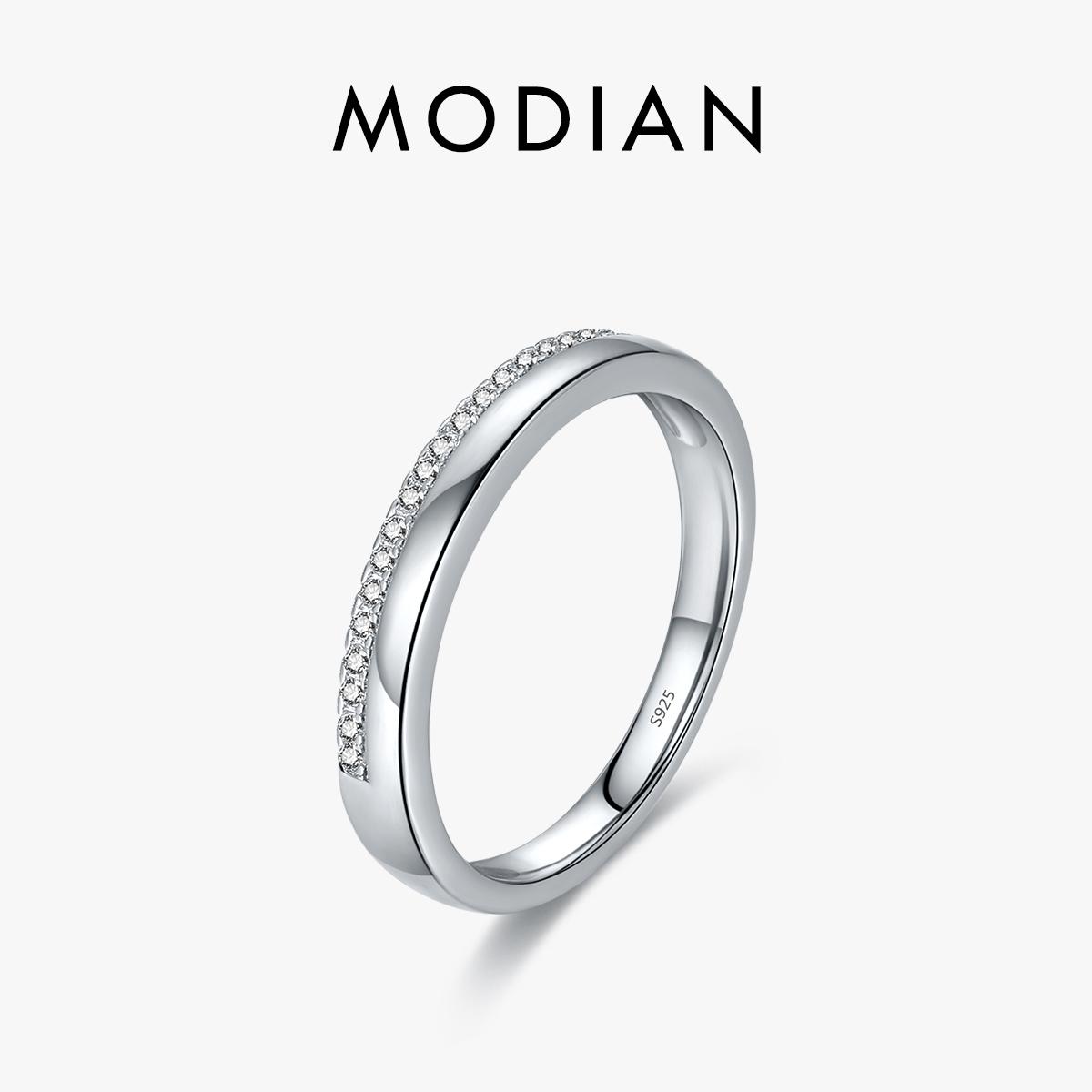

Solid 925 Sterling Silver Simple Stackable Simple Finger Ring Trendy Pave Setting CZ For Women Fine Female Jewelry Gifts 5