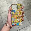 Custodia per Telefono Cartone Animato The S-Simpsons Per IPhone 11 12 13 14 15 16 17 Pro Max Plus Bordo in Silicone Ondulato