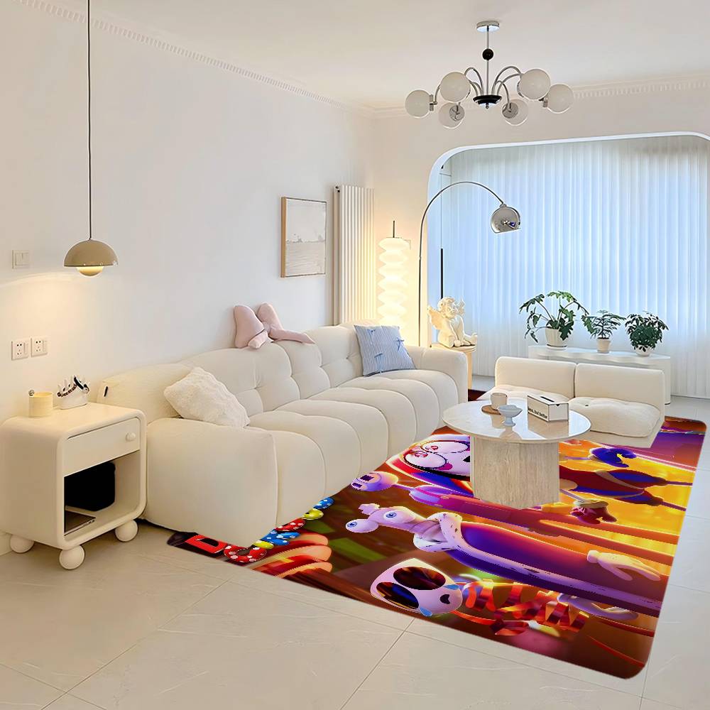 T-the A-amazing D-digital Circus Room Mats Anti-slip Absorb Water Long Strip Cushion Bedroon Mat Welcome Doormat