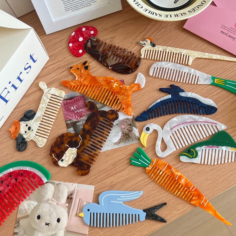 Creative Cartoon Anti-static Acetate Hair Comb Head Massage Hairbrush Tools Accessories Lovely Hair Care Hairdressing Combs