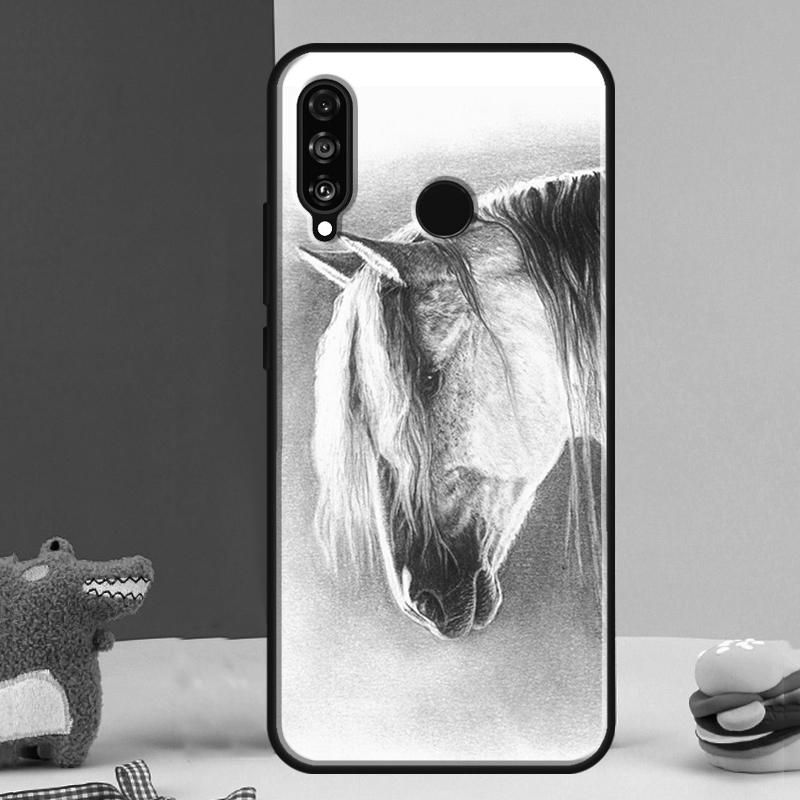 Horse Sketch For Huawei Nova 5T 9 10 SE 12i 12s 11i Y91 Y90 Y60 Y70 Y72 Y61 P60 P30 Pro P20 P40 Lite Case