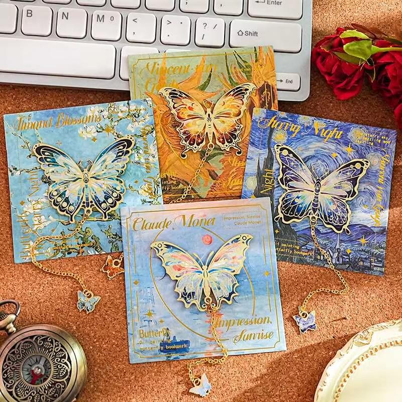 Vintage Butterfly Metal Bookmark With Long Tassel Creative Stationery Gift For Book Lovers Readers Teachers Students School Gift