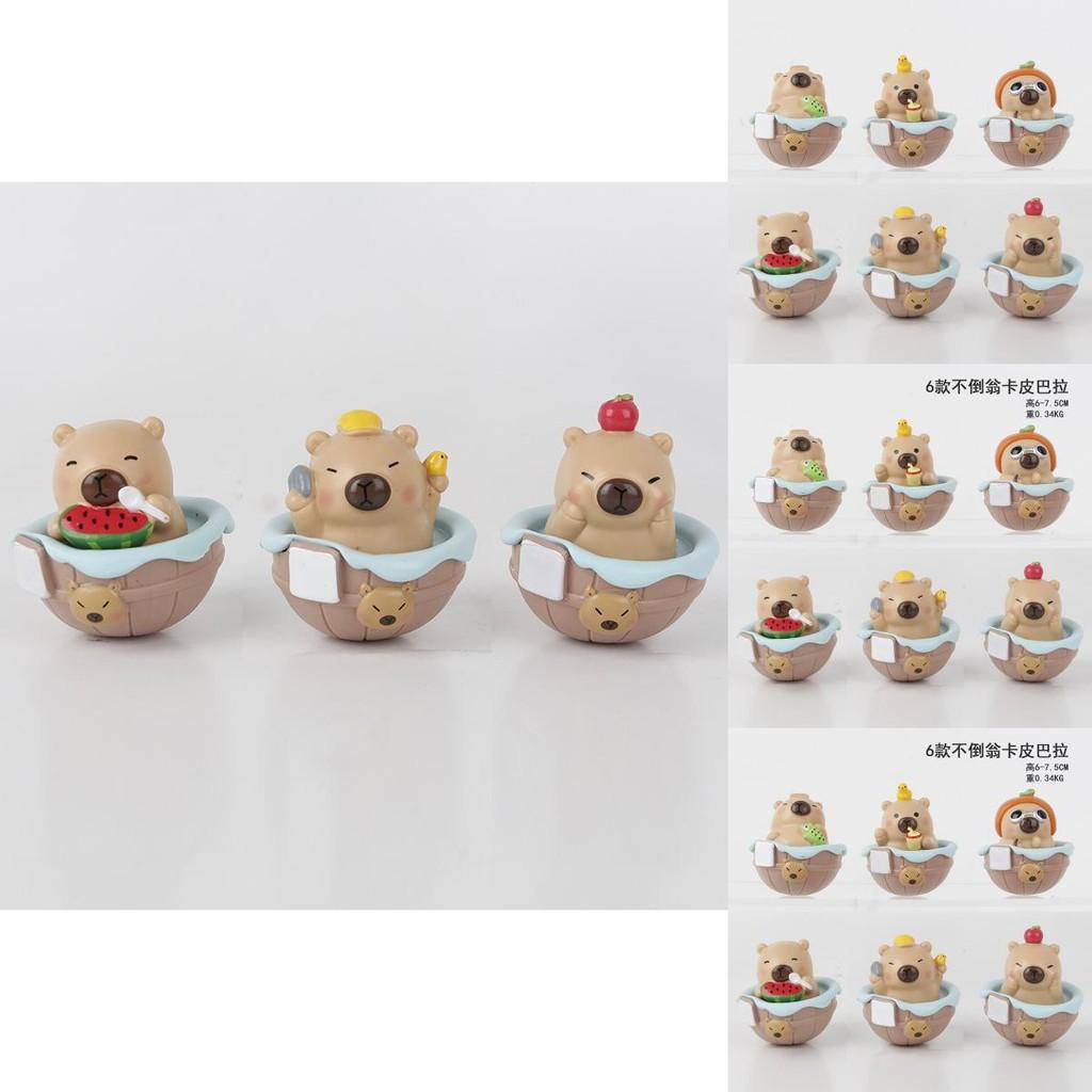Adorable Capybara Wobbler Summer Time Q Version Pvc Collectible Toy Figure 6 Styles