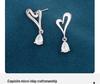 S925 Sterling Silver Heart & Water Drop Earrings for Women – 2026 New Luxury Design, Hot-Selling Dangle Style.