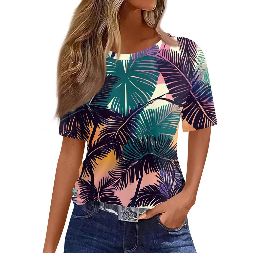 Modisches, lässiges Pullover-Oberteil mit kurzen Ärmeln und Rundhalsausschnitt für Damen