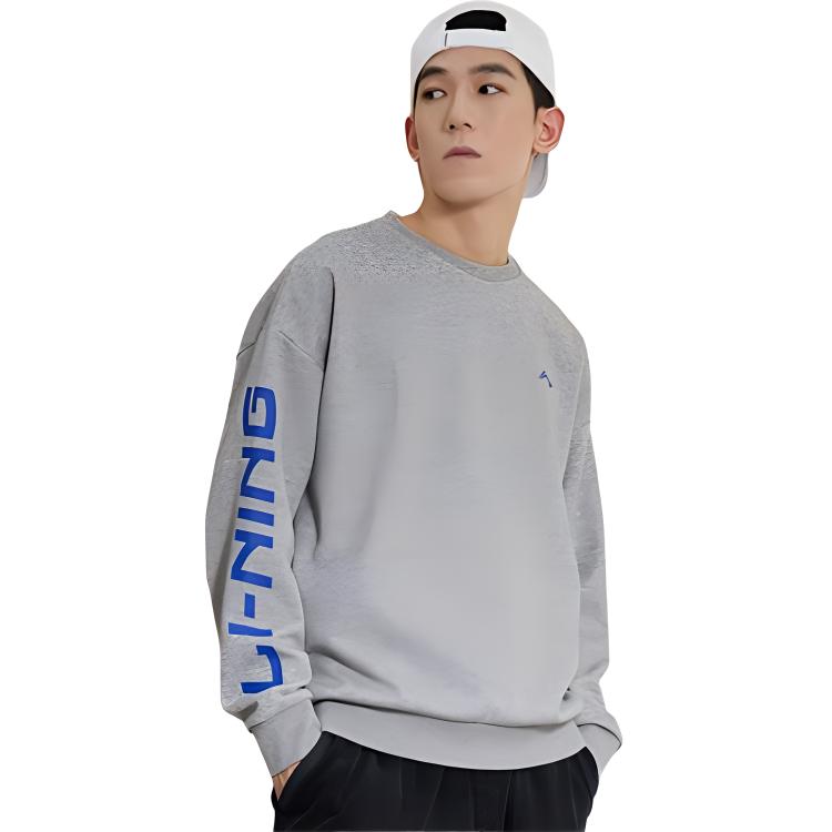 Li Ning Training Series Sweatshirts Unisex Gray Crew Neck Thickened Regular AWDRF44-5